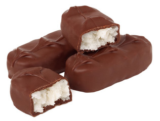 chocolate bars on a white background