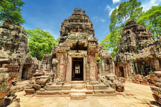 Sanctuary of ancient Ta Som temple, Angkor, Siem Reap, Cambodia