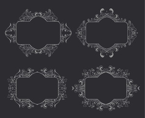 Vintage floral frame. Element for design.