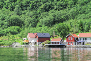Fototapeta na wymiar Sognefjord - the largest fjord in Norway, spring