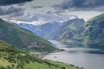 Fototapeta na wymiar Geiranger Fjord - one of the most beautiful fjords in Norway, spring