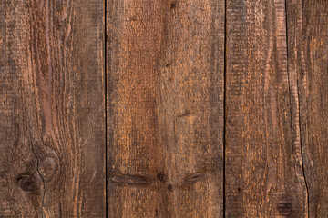 Rustic brown wood background vertical view