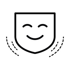 Smile mask,vector  line style