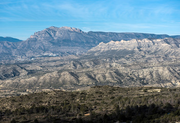 Obraz premium Mountain range in Alicante. Costa Blanca, Valencia. Spain