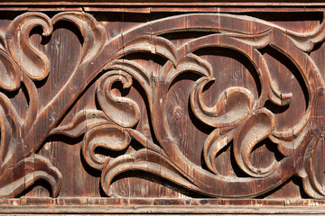 Wooden bass-relief. Podhale, southern Poland