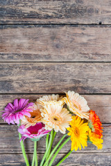 Nature rustic background with flowers