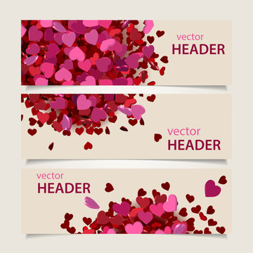 Valentine Headers Set