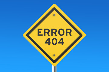 Error 404 concept on the road sign