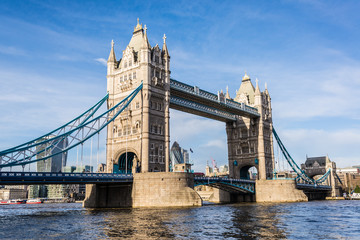 Naklejka na ściany i meble View of the famous London Tower bridge in a sunny day