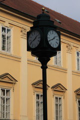 Fototapeta na wymiar The street clock from Prague, year 2011