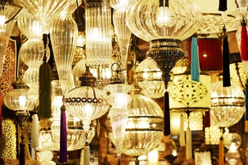 Ornate glass lamps