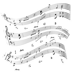 music notes texture vector