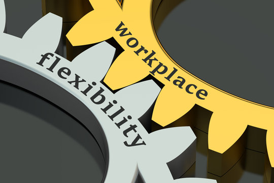 Workplace Flexibility Concept On The Gearwheels