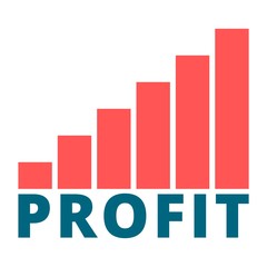 Profit graph concept icon
