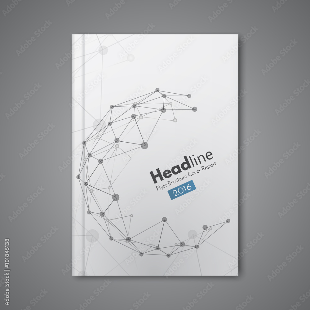 Poster science design vector template. cover annual report in a4 size.