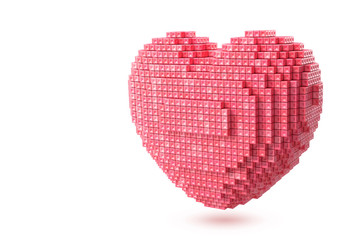 3D pixel heart