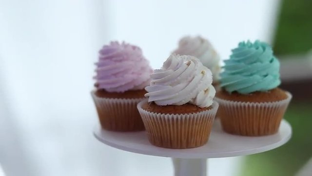 Four Cake with cream