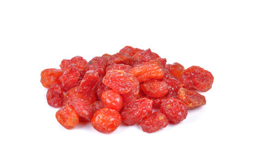 Sun-dried l tomatoes on white background