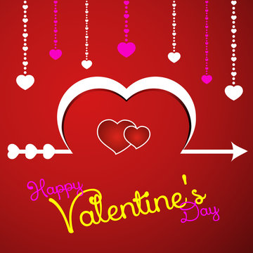 Valentine's Day card, poster, banner. design with place for text. vector red web banner template.