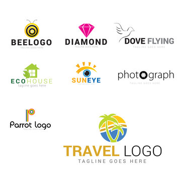 icon set illustration in colorful with travel