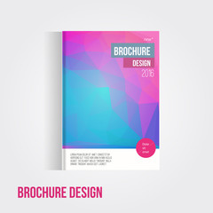 Vector brochure cover design template with abstract geometric shape, triangle background for your business. EPS10