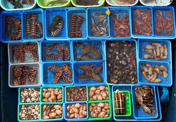 Seafood on display at the market, Hong Kong
