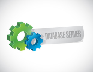 database server industrial gear sign concept