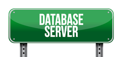 database server road sign concept