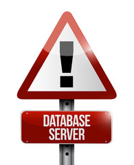 database server warning sign concept illustration