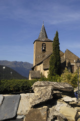 Fototapeta na wymiar Sant Peir church of Betlan village,Aran Valley, pirenees, Lleid