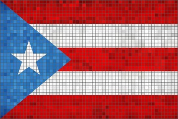 Flag of Puerto Rico - Illustration, 
Abstract Mosaic of Puerto Rican flags, 
Grunge mosaic Puerto Rico's flag, 
Abstract grunge mosaic vector