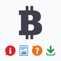 Bitcoin sign icon. Cryptography currency symbol
