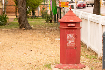 Fototapeta na wymiar Historic mailbox guilford wide