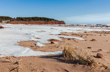 Winter Beach in the Prince Edward Island National Park, Canada.
