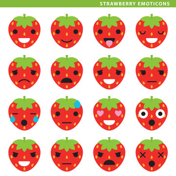 strawberry emoticons