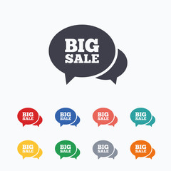 Chat Big sale sign icon. Special offer symbol.