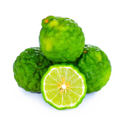 slice bergamots  on a white background.