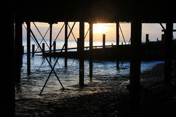 Fototapeta premium Bognor Regis seaside pier strut legs pilings