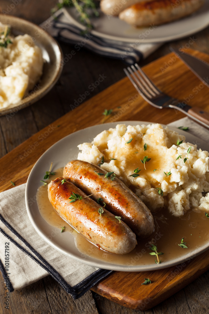 Canvas Prints Homemade Bangers and Mash