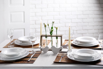 Beautiful table setting with natural eco materials