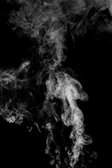 Movement of smoke on black background