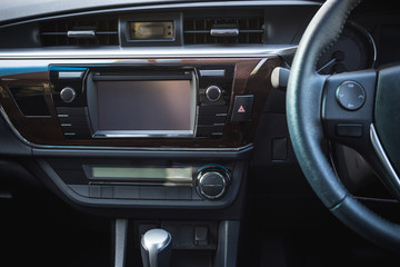 Obraz na płótnie Canvas Detail of new modern car interior