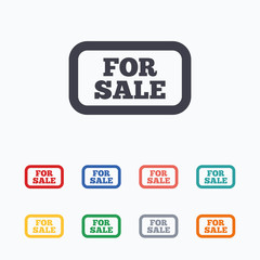 For sale sign icon. Real estate selling.