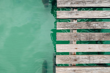 Wooden bridge floor,  top view