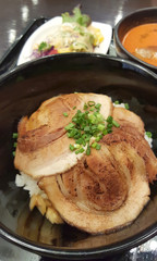 Japanese roasted pork with rice