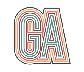 GA Retro Logo with Outline. suitable for new company.
