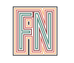 FN Retro Logo with Outline. suitable for new company.