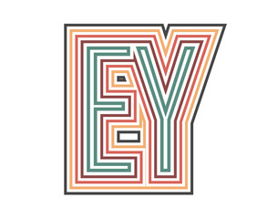 EY Retro Logo with Outline. suitable for new company.