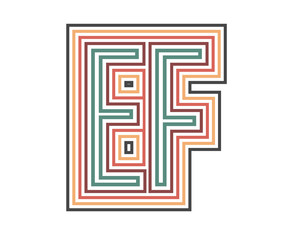 EF Retro Logo with Outline. suitable for new company.