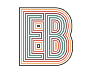 EB Retro Logo with Outline. suitable for new company.